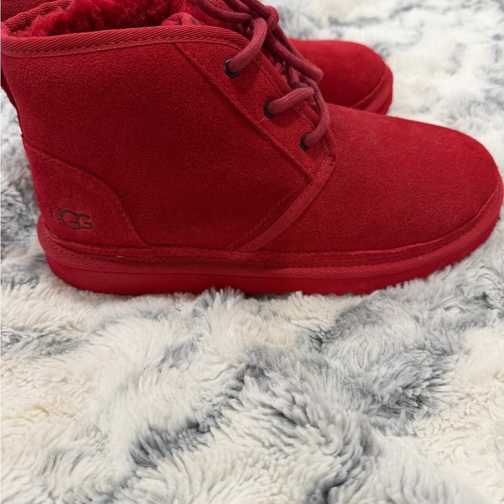 UGG Cherry Red Suede Ankle Boots